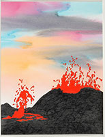 Ken Price / 
Small Eruptions, 2004  / 
      watercolor on paper  / 
      11 x 8 1/2 in. (27.9 x 21.6 cm) / 
      Private collection