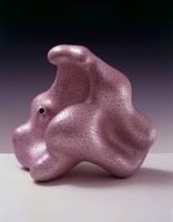 Ken Price / 
Pink Pearl, 1999 / 
acrylic on fired ceramic / 
13 1/2 x 15 1/2 x 10 in (34.3 x 39.4 x 25.4 cm) / 
Private collection 