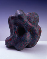 Quiet, 1997 / 
acrylic on fired ceramic<BR
12 1/2 x 12 x 12 in (31.8 x 30.5 x 30.5 cm)<BR
Private collection