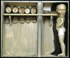 Edward & Nancy Reddin Kienholz / 
Baby Brother, 1993 / 
mixed media assemblage / 
36 3/4 x 43 1/2 x 7 1/2 in. (93.3 x 110.5 x 19.1 cm)