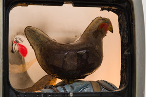 Edward & Nancy Reddin Kienholz / Chicken Little (detail), 1992 / mixed media assemblage / 48 x 15 x 13 in. (121.9 x 38.1 x 33 cm)