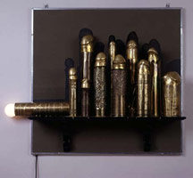 Nancy Reddin Kienholz / 
The Golden Guile, 2000 / 
mixed media tableaux / 
35 1/2 x 42 x 9 in. (90 x 106 x 22 cm)