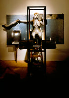 Edward & Nancy Reddin Kienholz / 
The Rhinestone Beaver Peep Show Triptych, 1980 / 
mixed media assemblage / 
79 x 98 x 65 in. (200.7 x 248.9 x 165.1 cm)