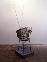 Edward & Nancy Reddin Kienholz / 
The Death Watch, 1976 / 
mixed media assemblage / 
77 x 20 1/2 x 26 in. (195.6 x 52.1 x 66 cm) 
