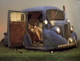 Edward Kienholz / 
Back Seat Dodge ’38, 1964 / 
Mixed media tableau / 
66 x 240 x 144 in (167.6 x 609.6 x 365.8 cm) / 
Collection of Los Angeles County Museum of Art