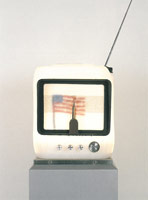 Edward & Nancy Reddin Kienholz / 
The Double Cross TV, 1987 / 
mixed media assemblage / 
79 x 21 x 13 in (200.7 x 53.3 x 33 cm)