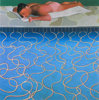 David Hockney / 
Sunbather, 1966 / 
Acrylic on canvas / 
72 x 72 in (182.88 x 182.88 cm) / 
Collection of the Museum Ludwig, Cologne, Germany