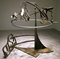 Mark di Suvero / 
Ring Neste, 2003 / 
steel, stainless steel / 
65 1/2 x 64 x 52 in. (166.4 x 162.6 x 132.1 cm)