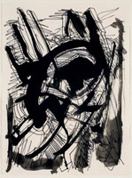 Mark di Suvero / 
Untitled, 2007 / 
        pen and ink on paper / 
        Paper: 30 x 22 in. (76.2 x 55.9 cm) / 
        Framed: 33 7/8 x 25 7/8 in. (86 x 65.7 cm) / 
        MdS08-6