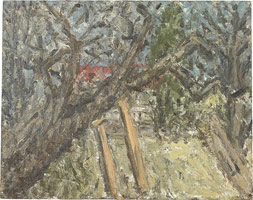 Cherry Tree, Autumn, 2002  / 
      oil on board  / 
      46 x 58 in. (117 x 147.5 cm) / 
      Private collection
      