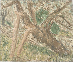 Leon Kossoff / 
Cherry Tree, Spring, 2003
oil on board
48 x 55 7/8 in. (122 x 142 cm)
Private collection 