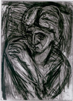 Leon Kossoff / 
Fidelma, 1987 / 
charcoal and pastel on paper / 
44 1/2 x 33 in (113 x 83.8 cm)(fr.) / 
Private collection 