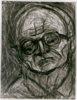 Leon Kossoff / Head of Chaim, 1987 / 
charcoal and pastel on paper / 
30 x 22 1/2 in (76.2 x 57.2 cm) / 
Framed: 38 1/2 x 30 1/2 in (97.8 x 77.5 cm) / 
Private collection