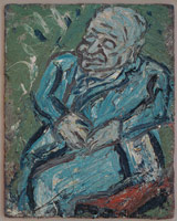 Leon Kossoff  / 
Father Resting, 1978 / 
oil on board / 
48 x 38 1/2 in (121.9 x 97.8 cm) 
