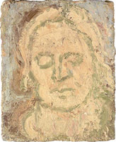 Head of Peggy I, 2003 / 
      oil on board / 
      21.65 x 17.72 in. (55 x 45 cm) / 
Private collection