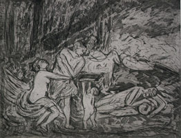 Leon Kossoff / 
Cephalus and Aurora #2, 1999 / 
etching  / 
Plate: 16 7/8 x 21 15/16 in (42.9 x 55.7 cm) / 
Paper: 22 9/16 x 29 15/16 in (57.3 x 76 cm) 