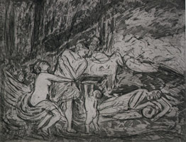 Leon Kossoff / Cephalus and Aurora #2, 1999 / etching  / Plate: 16 7/8 x 21 15/16 in (42.9 x 55.7 cm) / Paper: 22 9/16 x 29 15/16 in (57.3 x 76 cm)