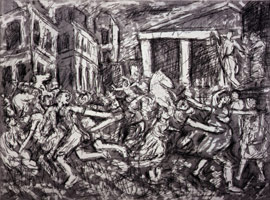 Leon Kossoff / 
The Rape of the Sabines #2, 1998 / 
etching / 
Plate: 18 x 23 3/8 in (45.7 x 59.4 cm) / 
Paper: 22 1/2 x 29 7/8 in (57.2 x 75.9 cm) 
