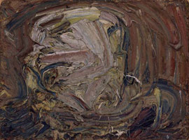 Leon Kossoff / 
Head of Father, 1960  / 
      oil on board / 
      21.3 x 24 in. (54 x 61 cm) / 
      Private collection