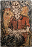 Leon Kossoff / 
Portrait of Anne II, 1990 / 
      oil on board / 
      54.75 x 37.2 in. (139.1 x 94.6 cm) / 
      Private collection