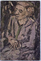 Leon Kossoff / 
Portrait of John Lessore, 1993 / 
      oil on board / 
      55 x 37.5 in. (139.7 x 95.3 cm) / 
      Private collection