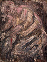 Leon Kossoff / 
Portrait of Mother Asleep, 1963 / 
      oil on board / 
      63.4 x 49.2 in. (161 x 125 cm) / 
      Private collection