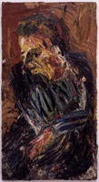 Leon Kossoff / 
Portrait of Philip II, 1962 / 
      oil on board / 
      56.5 x 30.5 in. (143.5 x 77.6 cm) / 
      Private collection