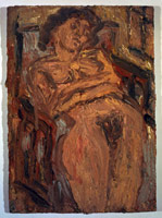 Leon Kossoff / 
Cathy No. 1, Summer, 1994 / 
oil on board / 
42 1/2 x 30 1/2 in (108 x 77.5 cm) (framed) / 
Private collection 