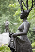 Alison Saar / 
Fall, 2011 / cast bronze / 
approx. 8 ft (2.4 m) tall