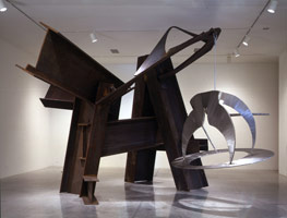 Mark di Suvero / 
Bodacious, 2001 / 
steel, stainless steel / 
147 x 228 x 204 in (373.4 x 579.1 x 518.2 cm) / 
Private collection 