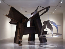 Mark di Suvero / 
Bodacious, 2001 / 
steel, stainless steel / 
147 x 228 x 204 in (373.4 x 579.1 x 518.2 cm) / 
Private collection 