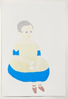 Matt Wedel / 
Boy in blue dress, 2009  / 
gouache, pen on paper  / 
44 x 30 in. (111.8 x 76.2 cm) / 
Private collection 