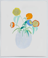 Matt Wedel / 
flowers, 2008  / 
gouache, pen on paper  / 
14 x 17 in. (35.6 x 43.2 cm) / 
Private collection