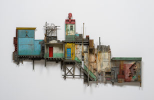 Michael C. McMillen / 
Ocean Park, 1985 / 
painted wood & metal construction / 
38 x 60 x 7 in. (96.5 x 152.4 x 17.8 cm)