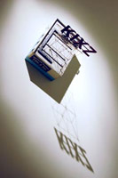 Michael C. McMillen / 
Meteor Radio (KIXZ 106.5 fm), 2007 / 
      mixed media / 
      14 x 19 x 10 inches (35.6 x 48.3 x 25.4 cm) / 
      Private collecton