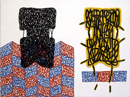 Jonathan Lasker / 
Precise Existence, 2002 / 
oil on linen / 
30 x 40 in (76.2 x 101.6 cm) / 
Private collection 