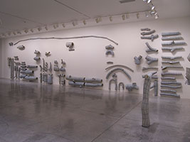 godspipes, 1997 - 98 / 
West wall (detail) / 
mixed media / 
dimensions variable (189 elements)