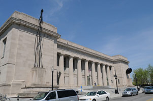 Peter Shelton / 
      thinmanlittlebird / 
      Public sculpture commission, dedicated 24 April 2009 / 
      Indianapolis-Marion County Public Library / 
      Indianapolis, IN