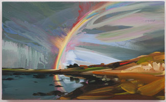 Rebecca Campbell / 
Bow 2, 2010  / 
oil on canvas / 
12 x 20 in (30.5 x 50.8 cm) / 
Private collection 