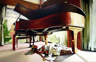 Rebecca Campbell / 
Close, 2001 / 
oil on canvas / 
9 x 14 ft. (2.7 x 4.3 m)