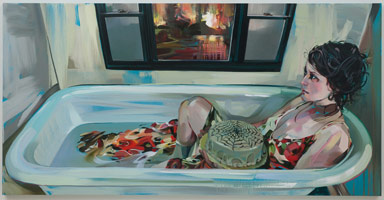 Rebecca Campbell / 
Romancing the Apocalypse, 2011 / 
oil on canvas / 
48 x 96 in. (121.9 x 243.8 cm) / 
Private collection