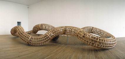 Richard Deacon / 
After, 1998 / 
wood, stainless steel, aluminum / 
66.5 x 378 x 136 in. (169 x 960 x 346 cm)