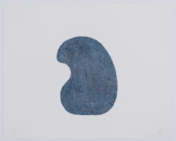 Richard Deacon / 
Blue And Black Dog Days, 2012 / 
Screen print on gampi paper, embedded in STPI handmade paper / 
39 7/8 x 49 7/8 in. (101.3 x 126.7 cm) / 
Edition 1 of 1 / 
Private collection