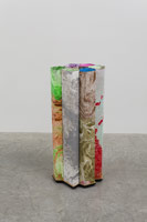 Richard Deacon / 
Housing 5, 2012 / 
Marbling on folded STPI handmade paper, constructed with magnet button / 
43 1/2 x 19 3/4 x 15 3/4 in. (110.5 x 50.2 x 40 cm)