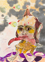 Rina Banerjee / 
Taste my tongue, 2014 / 
acrylic, ink on paper / 
18 3/4 x 13 13/16 in. (47.6 x 35.1 cm)