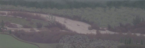 Flooded Creek, 2006 / 
      oil on polyester / 
      6 x 18 in. (15.2 x 45.7 cm) / 
      Private collection