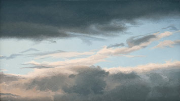 Early Morning Clouds, 2008 / 
oil on polyester / 
4 x 7 1/8 in (10.2 x 18.1 cm)