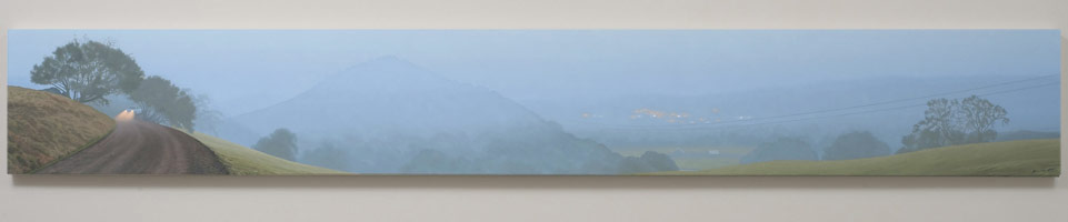 Winter Fog on Peachland Road, 2008 - 2010 / 
oil on polyester / 
21 x 152 in (53.3 x 386.1 cm) / 