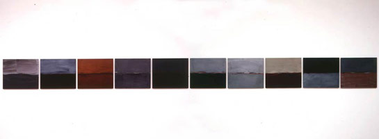 Sean Scully / 
Art Horizon III, 2002 / 
suite of 10 cibachrome prints mounted on aluminum / 
edition of 5 + 2 artist proofs / 
each: 19 1/2 x 23 1/2 in. (50 x 60 cm)