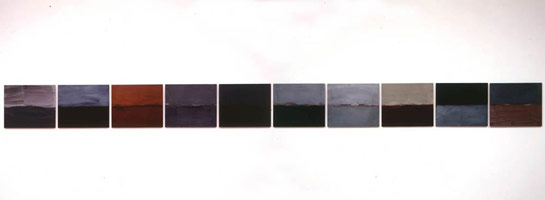 Sean Scully / 
Art Horizon III, 2002 / 
suite of 10 cibachrome prints mounted on aluminum / 
edition of 5 + 2 artist proofs / 
each: 19 1/2 x 23 1/2 in. (50 x 60 cm)